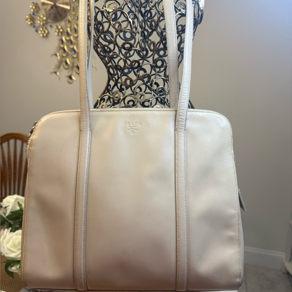 Prada Tan Medium Tote Leather Bag